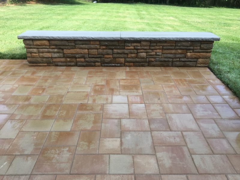 Paver patio and seating Wall