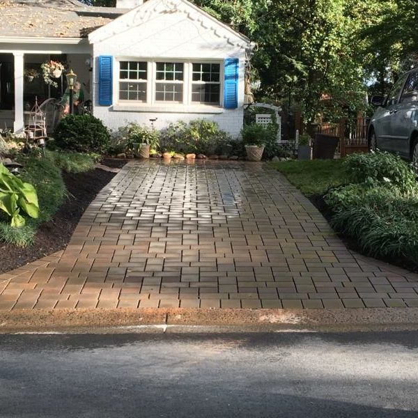 Permeable paver driveway