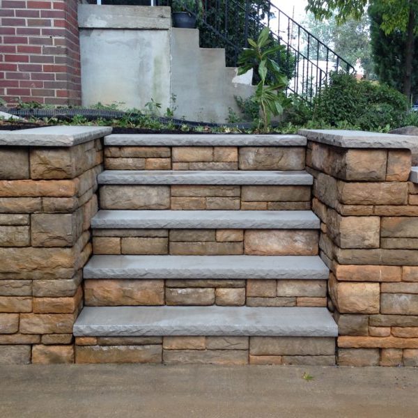 Cast Stone Steps and Wall