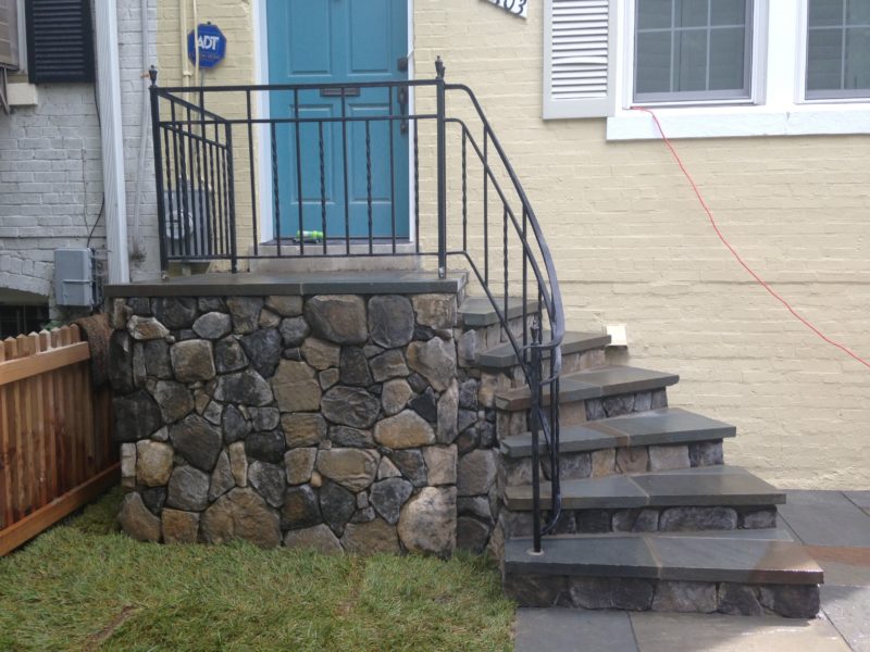 Stone steps fieldstone veneer