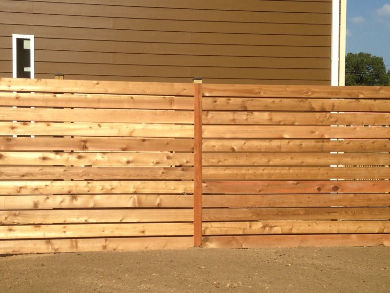 Horizontal cedar fence