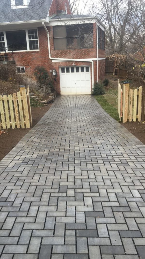 Permeable paver driveway