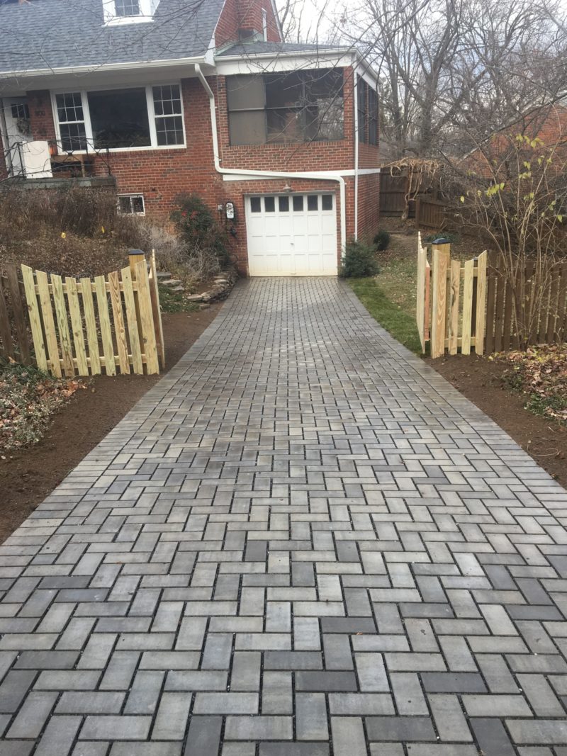 Permeable paver driveway